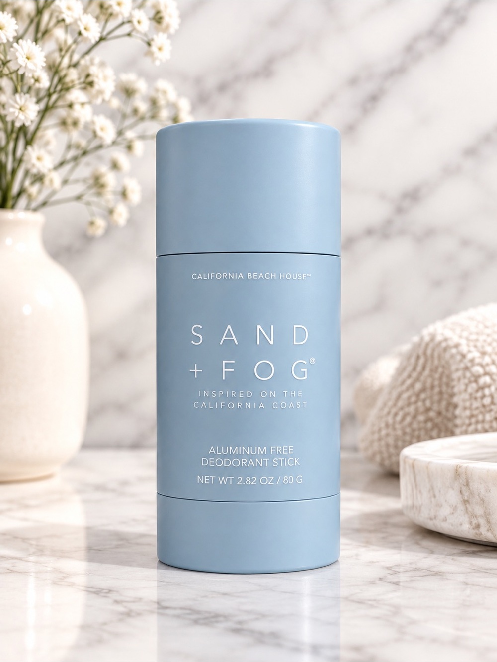 SAND + FOG California Beach House Aluminum-Free Deodorant – 80 g 🌊🤍